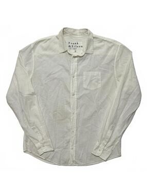 Frank & Eileen Luke Long Sleeve Cotton Button Up Shirt Size M White Preppy Ivy